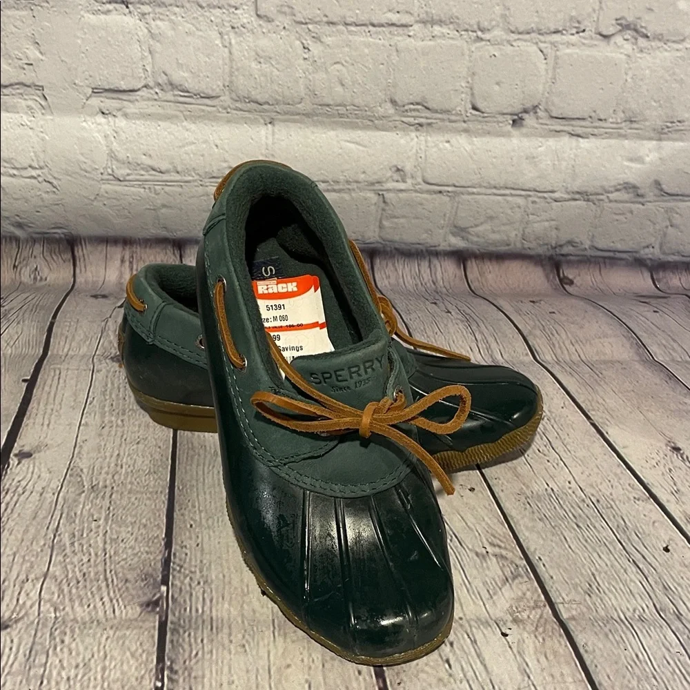 Sperry Women's Dark Green Rain Boots NWT Sz 6